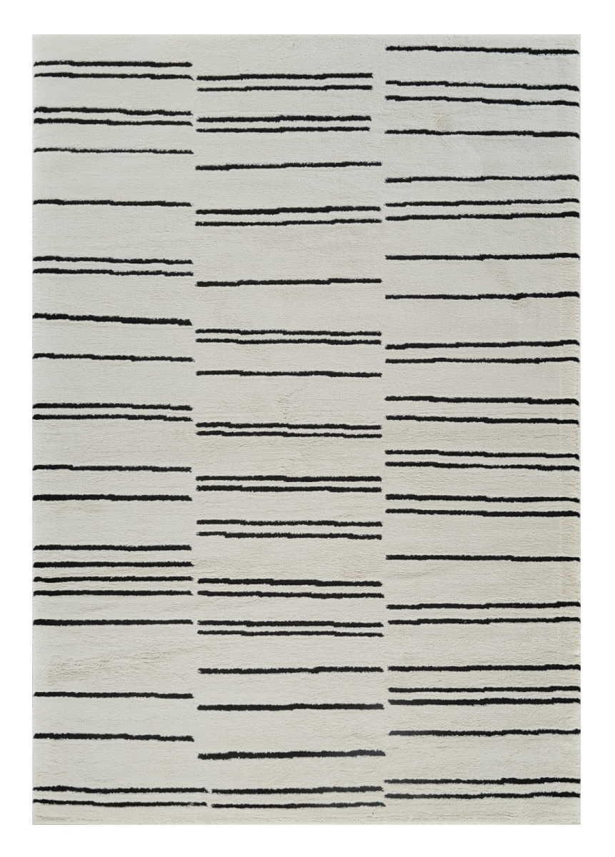 559028 4 x 6 ft. Abstract Distressed Rectangle Area Rug, Cream & Black