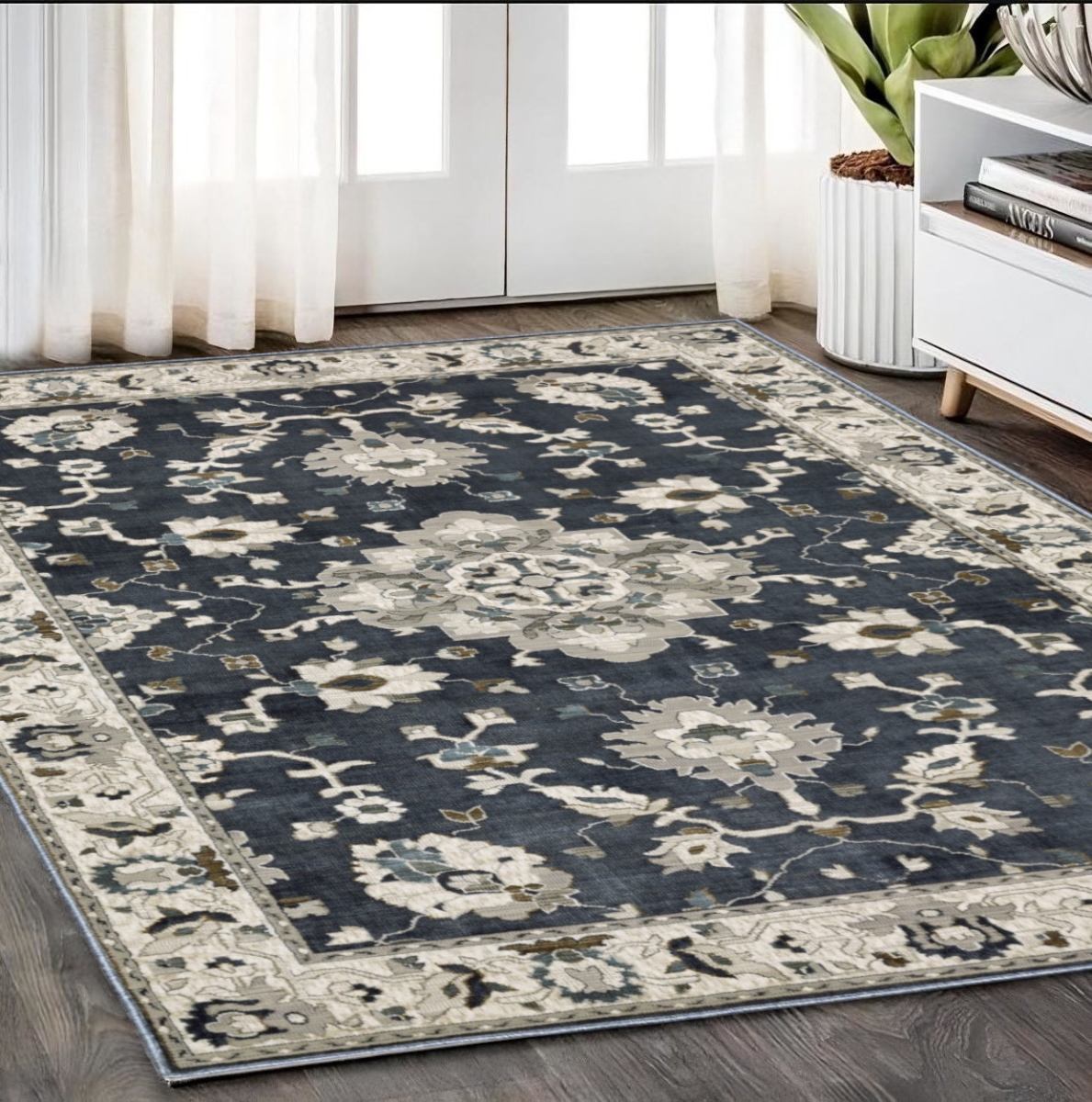 574804 5 x 8 ft. Oriental Rectangle Area Rug, Blue