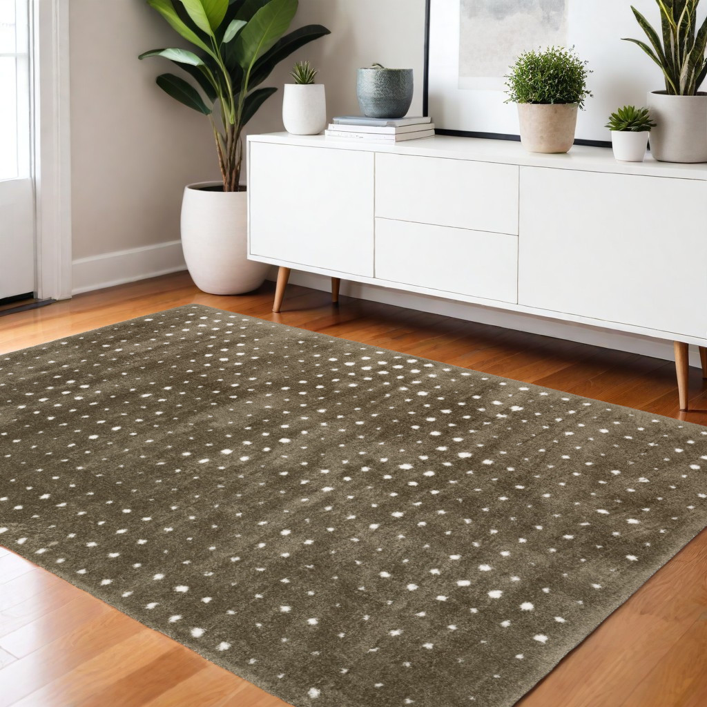 575045 4 x 6 ft. Geometric Rectangle Area Rug, Brown & Ivory