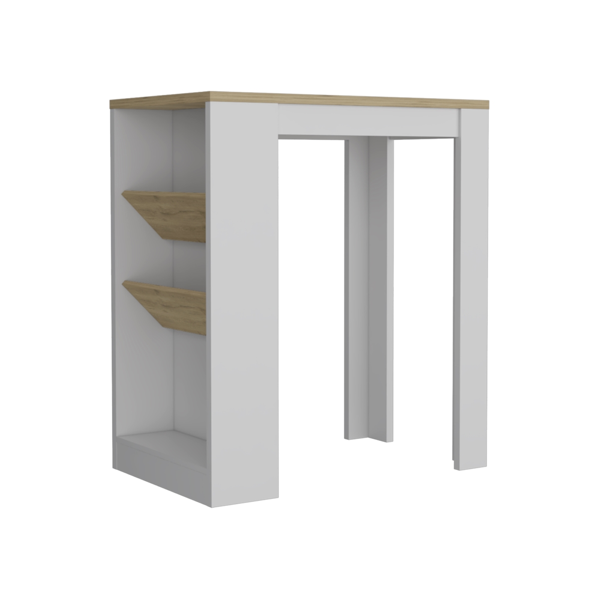 Picture of HomeRoots 526343 36 in. Oak & White Wood Kitchen Island Set with Storage