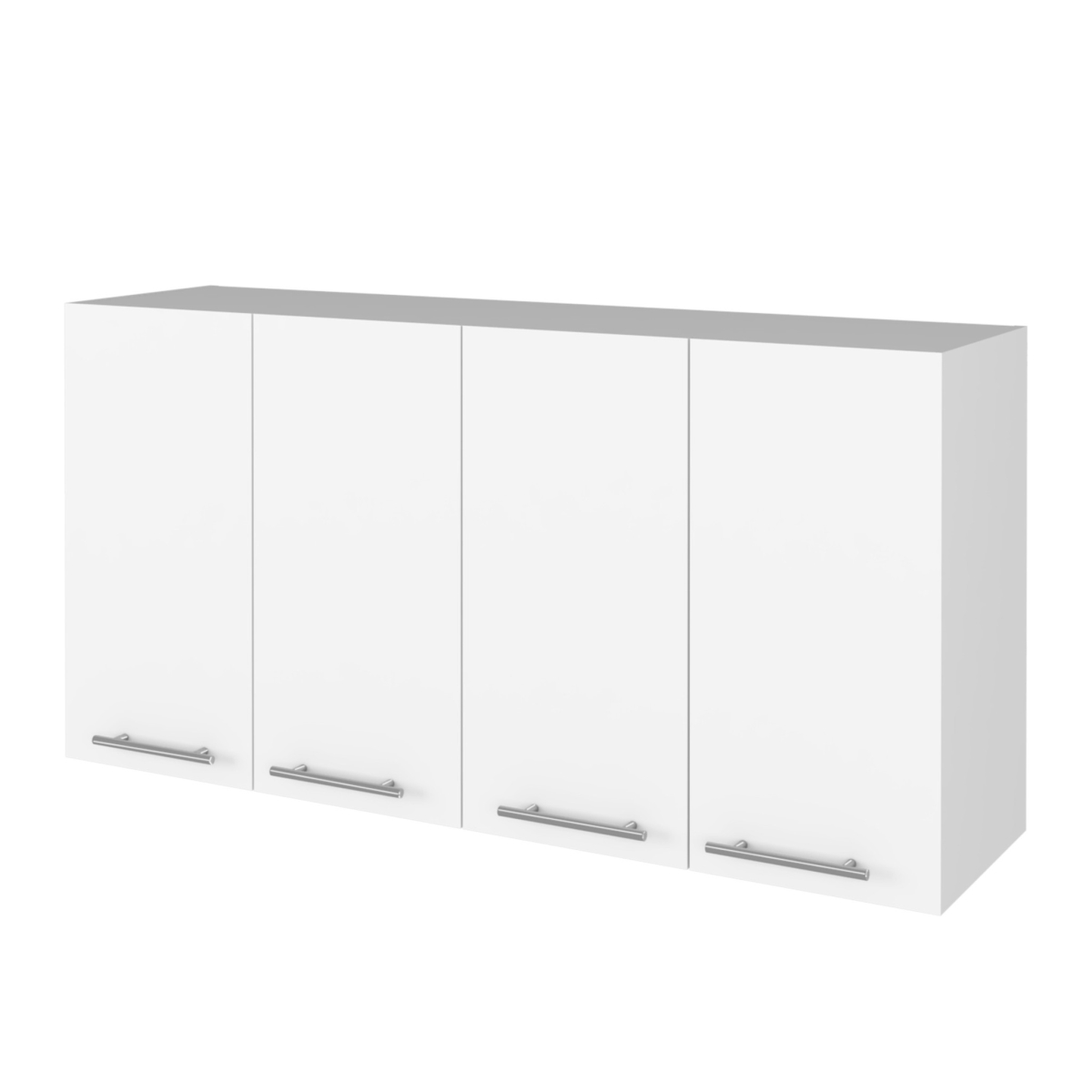 478202 47 in. White Wood Wall Mounted Accent Chest with Four Doors