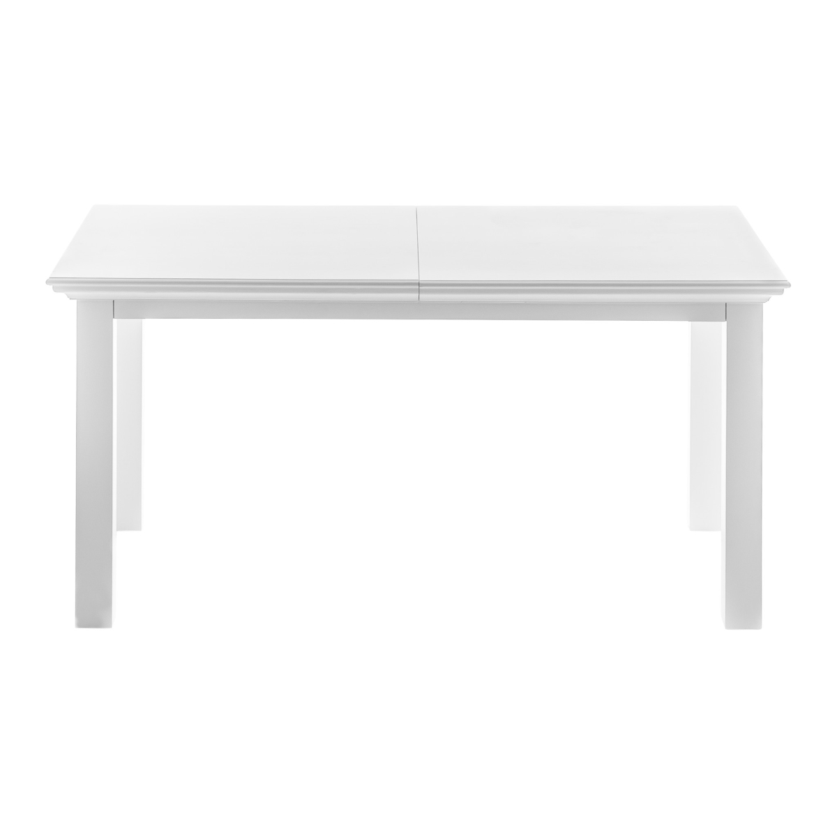 518763 79 in. White Solid Wood Butterfly Leaf Extending Dining Table
