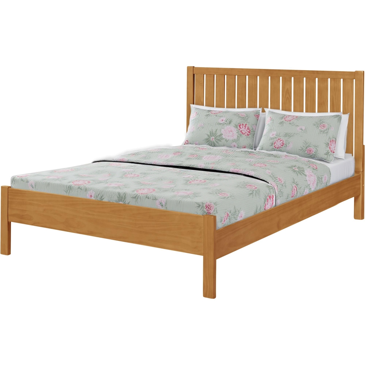 523627 Natural Shiplap Texture Solid Wood King Size Bed Frame