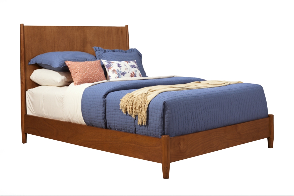 524812 Brown Solid Wood Queen Size Bed Frame