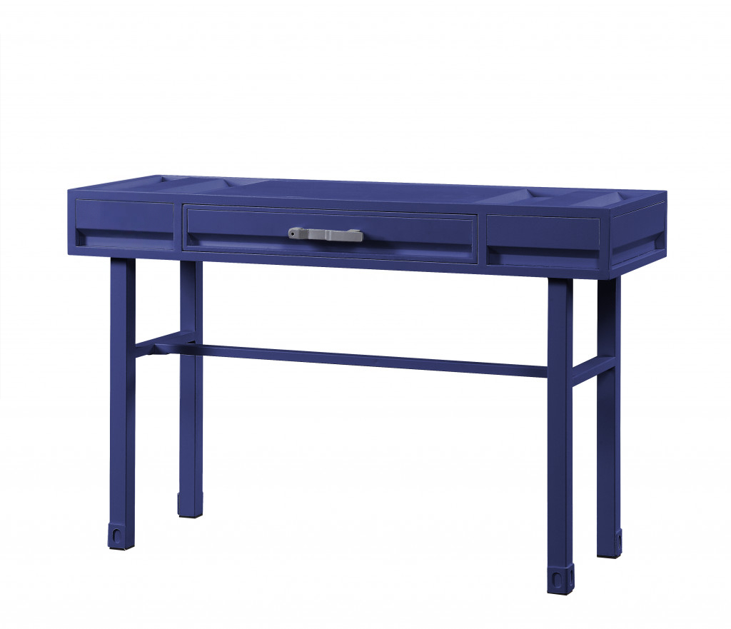 Picture of HomeRoots 491381 47 in. Blue&#44; Iron & Wood Vanity Table