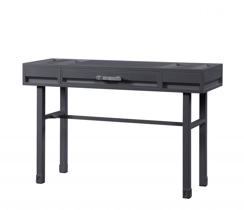 Picture of HomeRoots 491380 47 in. Gunmetal Iron & Wood Vanity Table