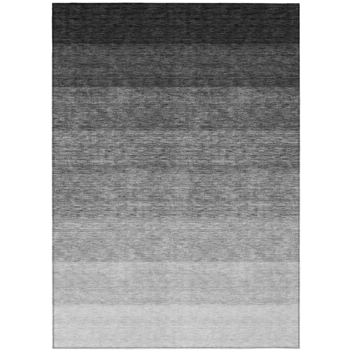 595792 10 x 14 ft. Black & Ivory Ombre Washable Indoor & Outdoor Rectangle Area Rug