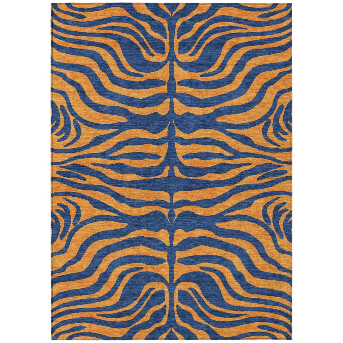 600683 10 x 14 ft. Navy Blue & Pink Animal Print Washable Indoor & Outdoor Rectangle Area Rug