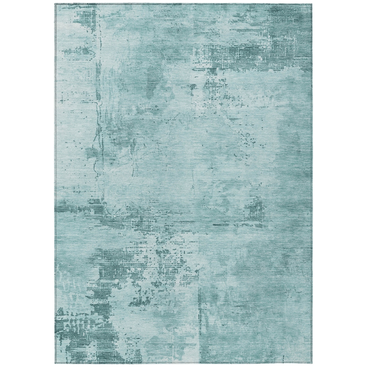 602743 3 x 5 ft. Blue & Ivory Abstract Washable Indoor & Outdoor Rectangle Area Rug