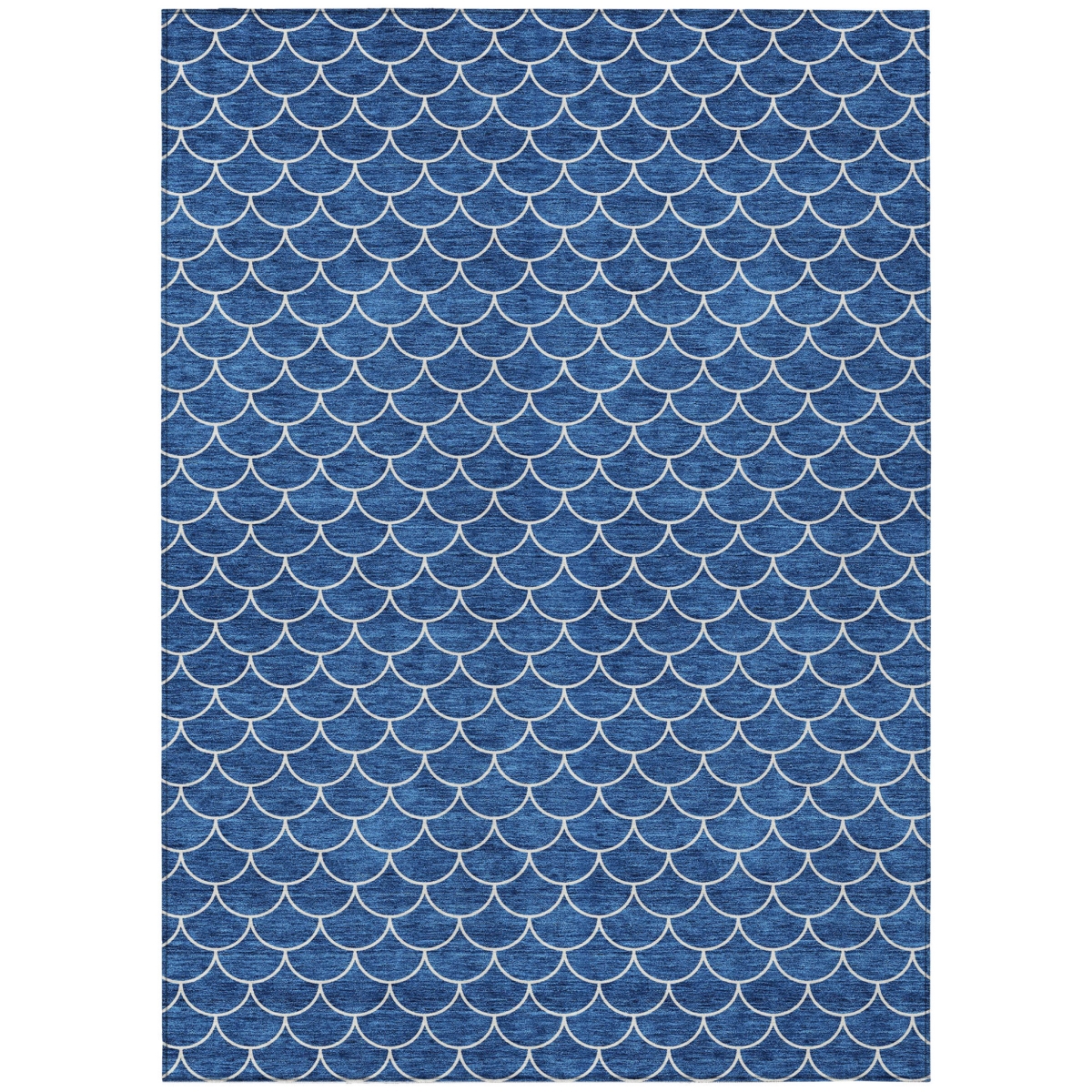 596177 3 x 5 ft. Blue & Ivory Geometric Washable Indoor & Outdoor Rectangle Area Rug