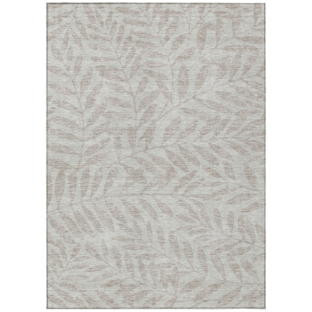 593557 10 x 14 ft. Taupe & Beige Floral Washable Indoor & Outdoor Rectangle Area Rug