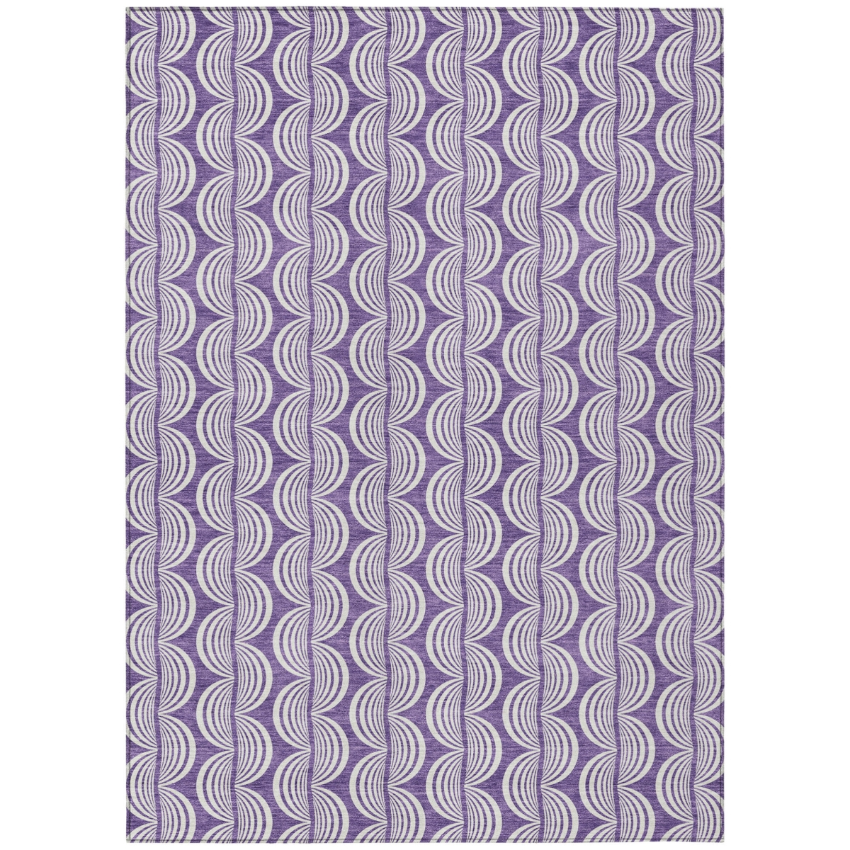 601601 10 x 14 ft. Purple & Ivory Ogee Washable Indoor & Outdoor Rectangle Area Rug