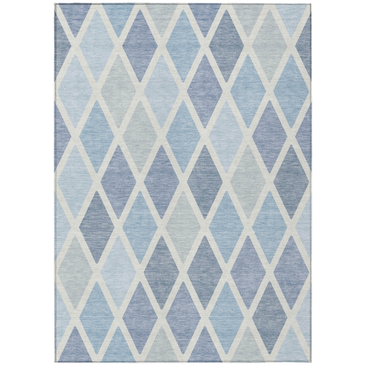 592336 5 x 8 ft. Sky Blue & Ivory Geometric Washable Indoor & Outdoor Rectangle Area Rug
