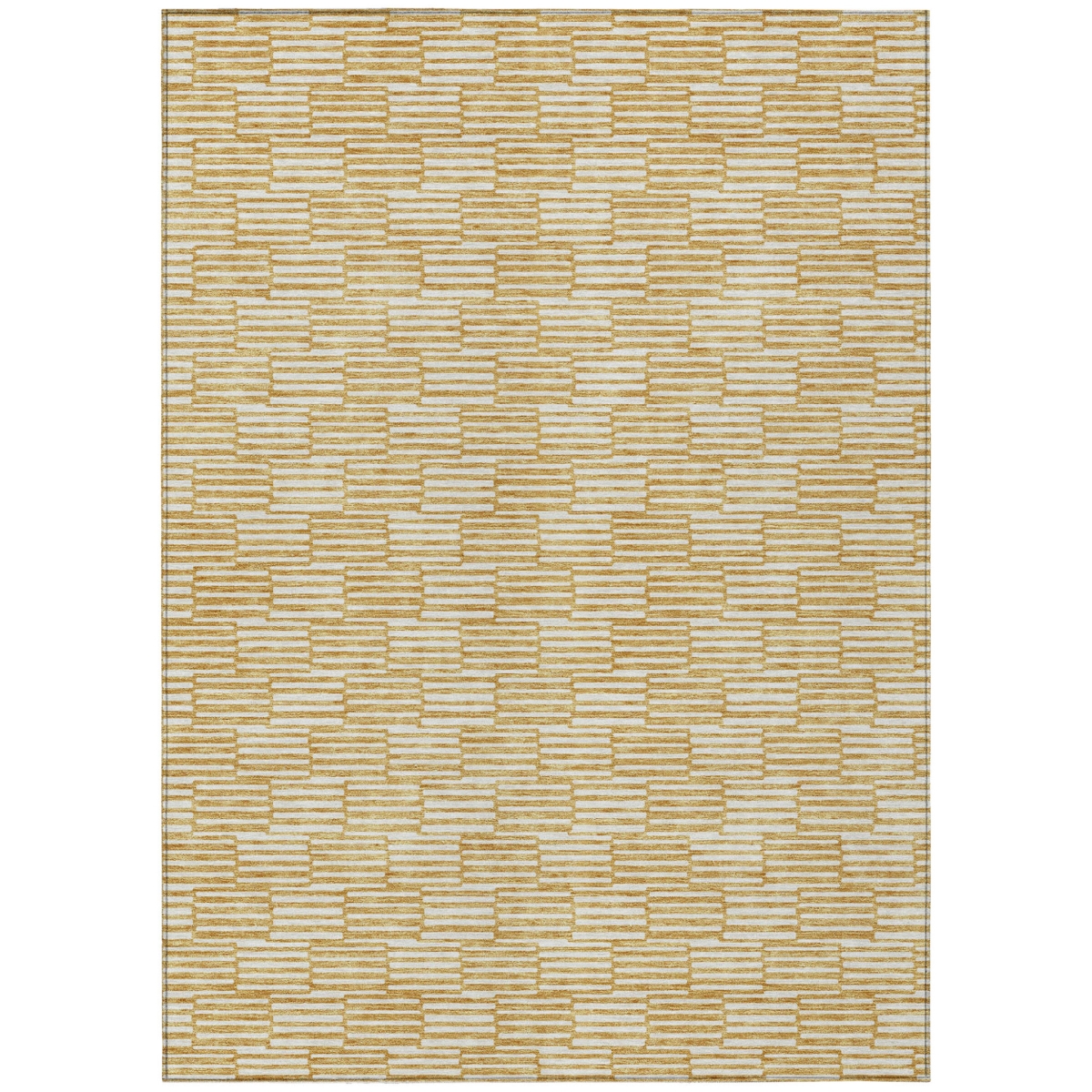 595000 10 x 14 ft. Gold & Beige Geometric Washable Indoor & Outdoor Rectangle Area Rug