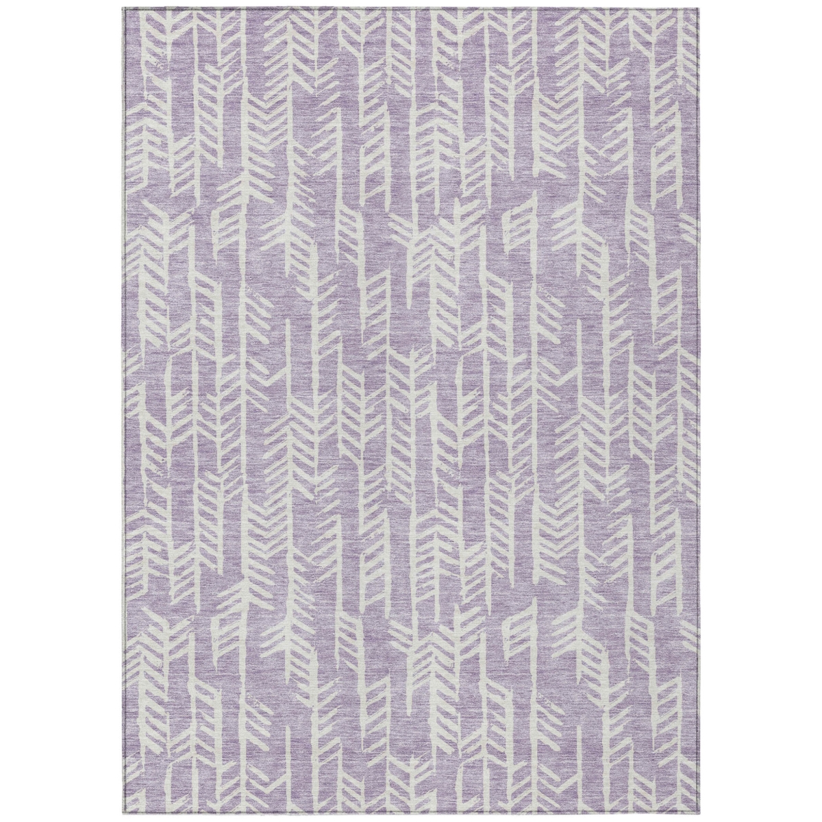 Tribal Washable Area Rug - Lavender & Ivory - 3 x 5 ft - Stain Resistant