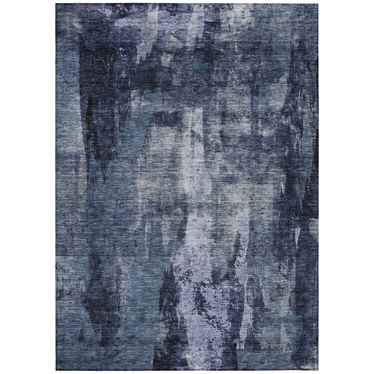 603170 8 x 10 ft. Navy Blue, Black & Gray Abstract Washable Indoor & Outdoor Rectangle Area Rug