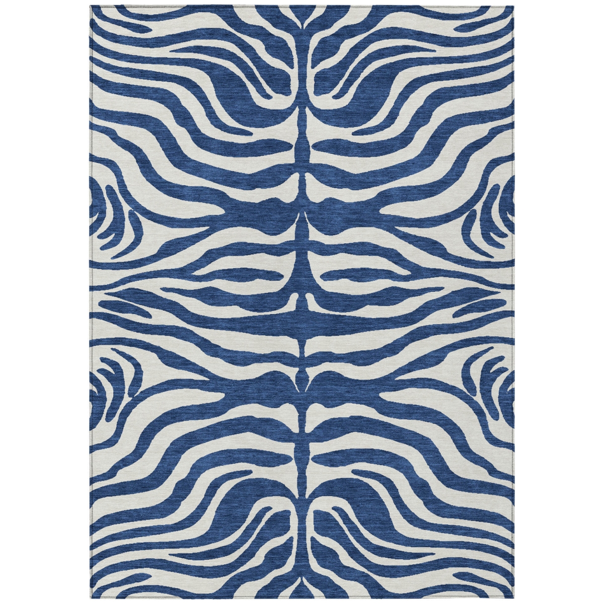 600634 9 x 12 ft. Navy Blue & Ivory Animal Print Washable Indoor & Outdoor Rectangle Area Rug