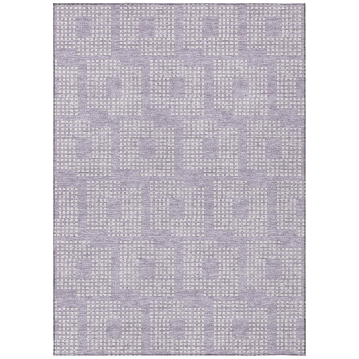 592556 10 x 14 ft. Lavender & Ivory Geometric Washable Indoor & Outdoor Rectangle Area Rug