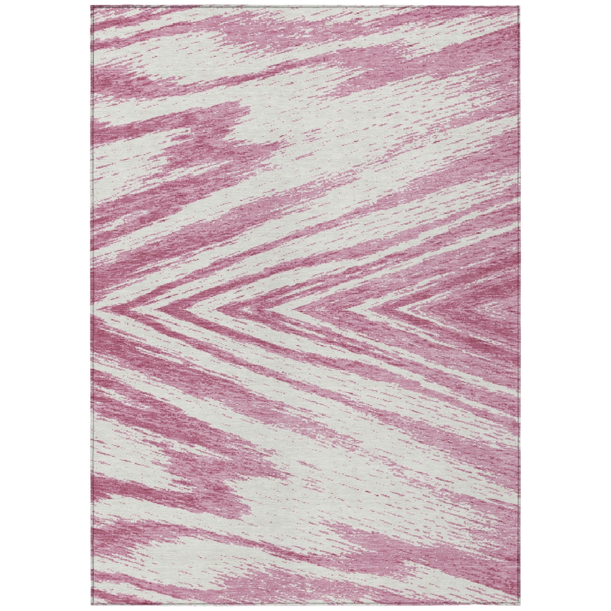 591514 5 x 8 ft. Blush & Ivory Abstract Washable Indoor & Outdoor Rectangle Area Rug