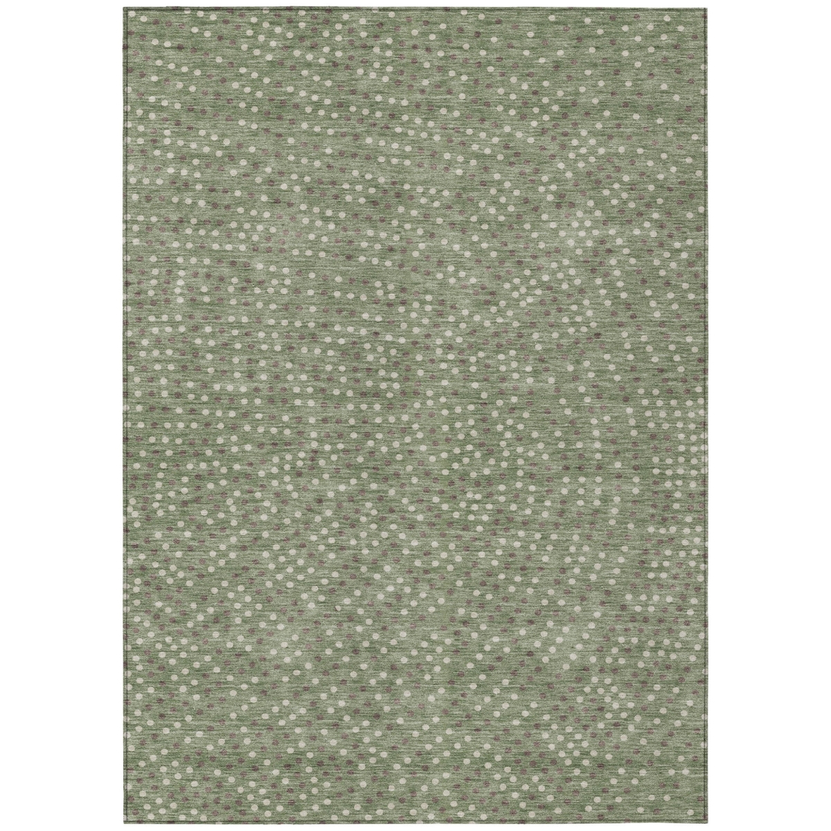 599081 10 x 14 ft. Sage, Gray & Ivory Polka Dot Washable Indoor & Outdoor Rectangle Area Rug