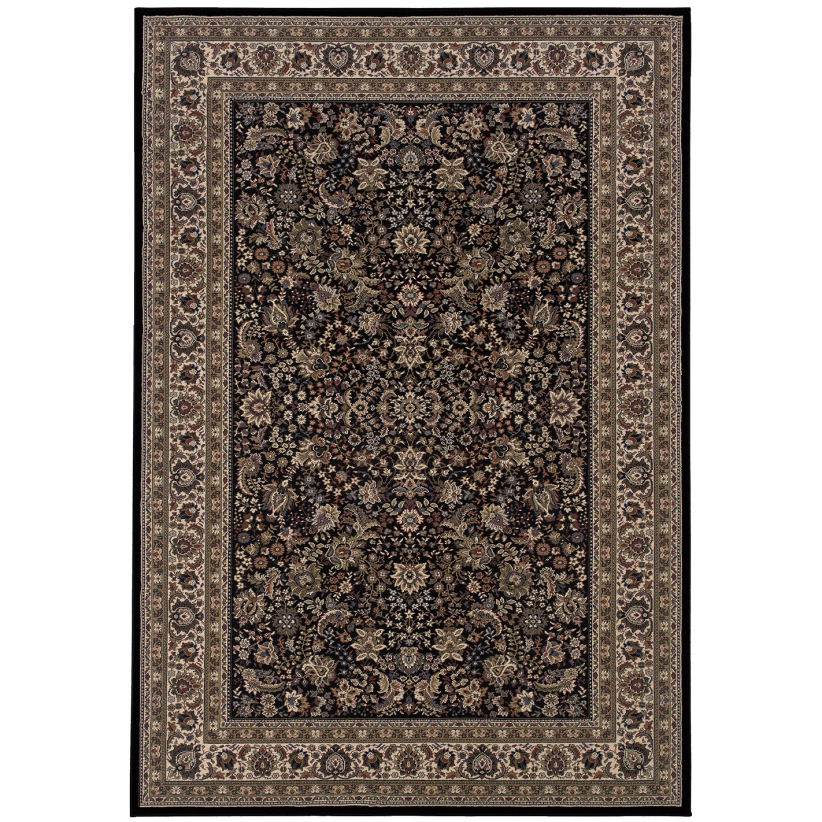 574334 5 x 8 ft. Black & Ivory Oriental Rectangle Traditional Area Rug