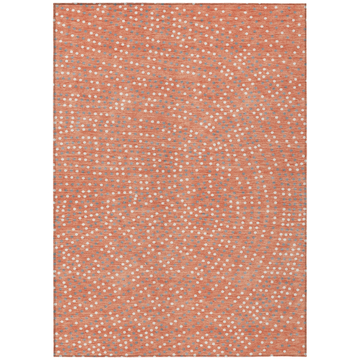 599082 3 x 5 ft. Salmon, Gray & Ivory Polka Dot Washable Indoor & Outdoor Rectangle Area Rug