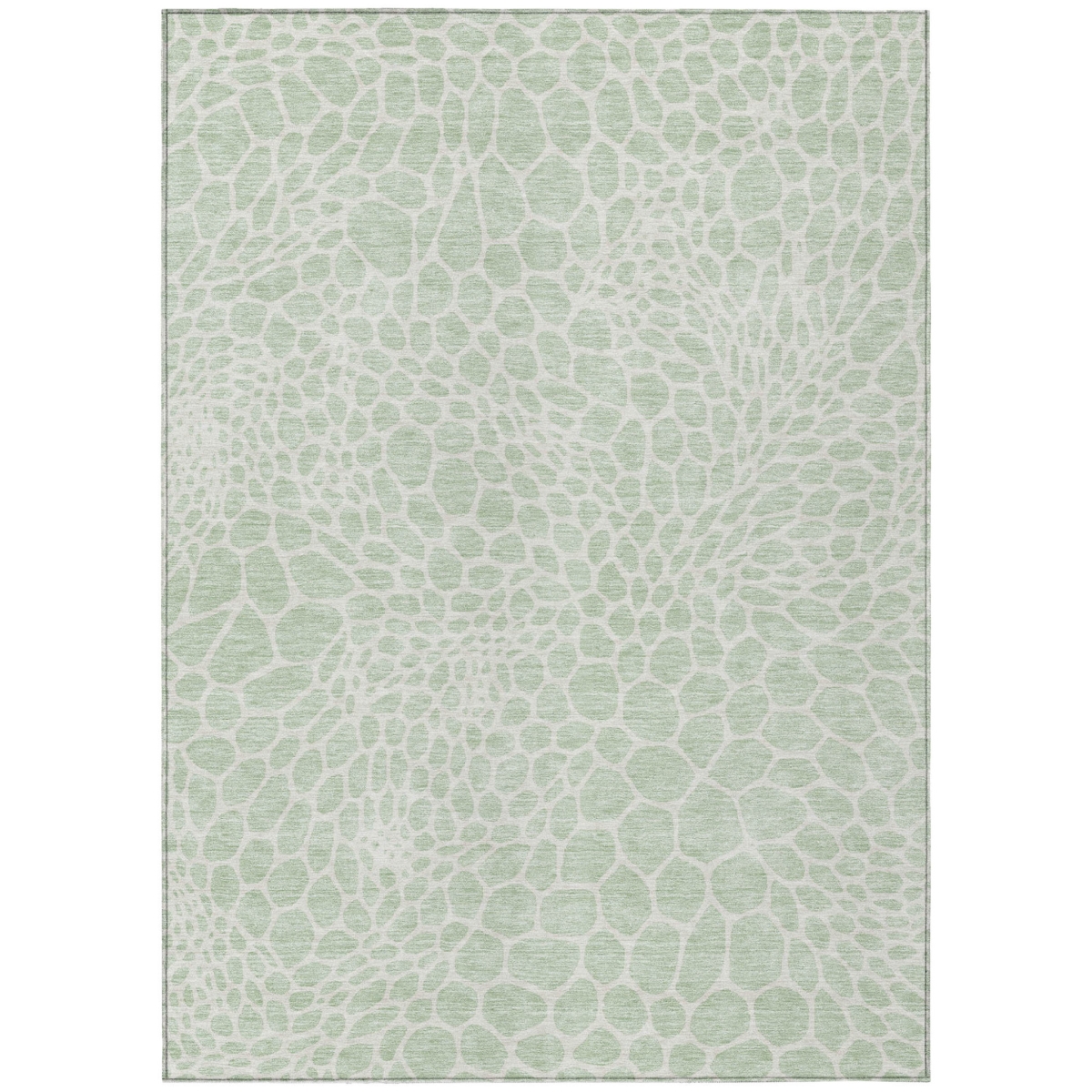 595095 9 x 12 ft. Mint Green & Ivory Geometric Washable Indoor & Outdoor Rectangle Area Rug