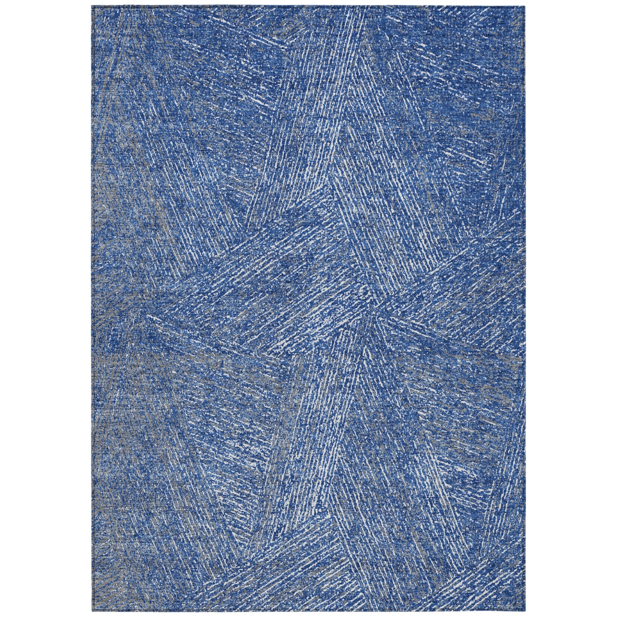 597031 8 x 10 ft. Navy Blue, Gray & Ivory Abstract Washable Indoor & Outdoor Rectangle Area Rug