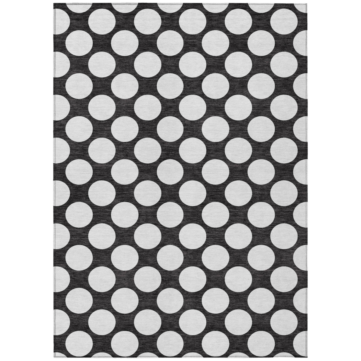 595208 8 x 10 ft. Black & Ivory Polka Dot Washable Indoor & Outdoor Rectangle Area Rug