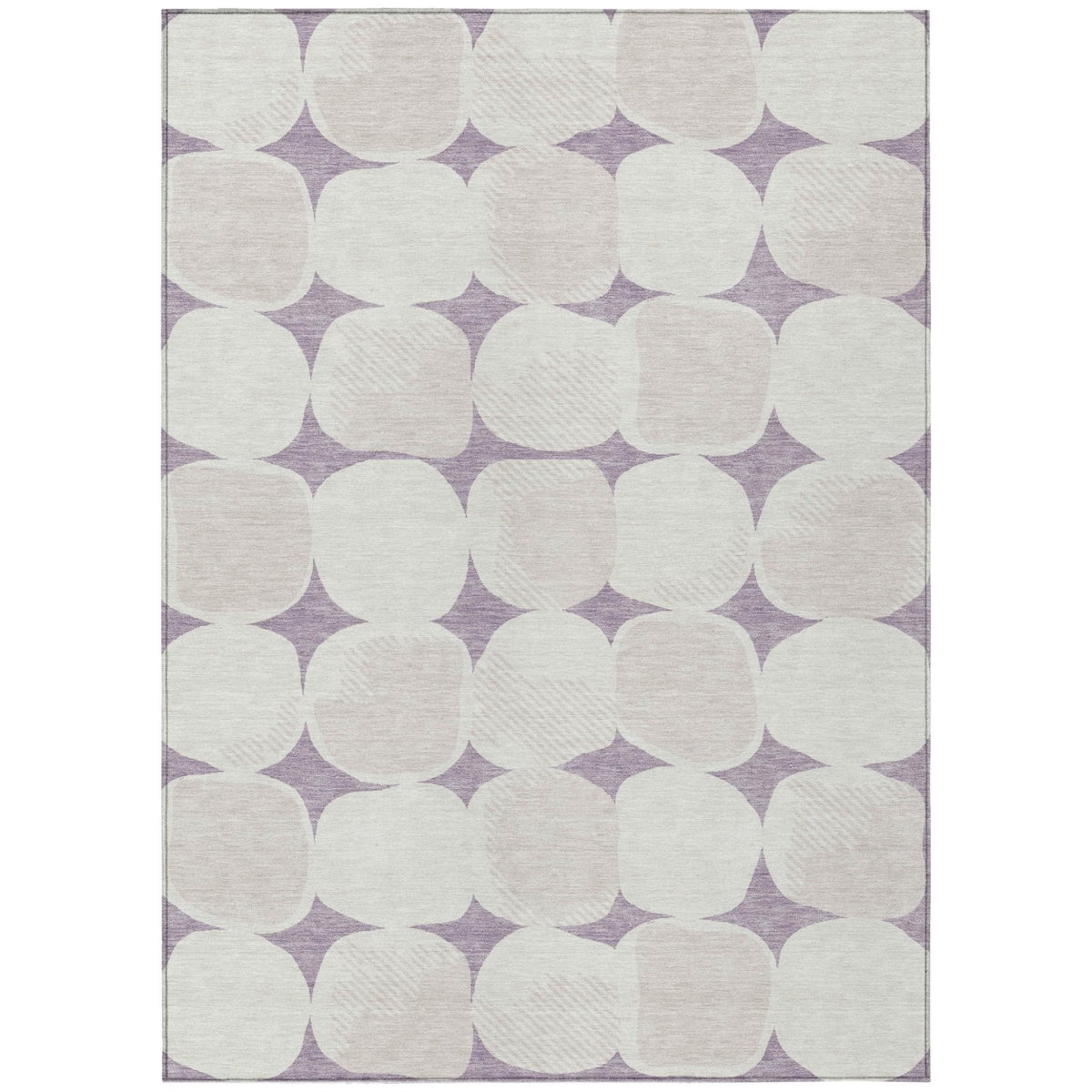 591040 5 x 8 ft. Lavender Beige & Ivory Abstract Washable Indoor & Outdoor Rectangle Area Rug