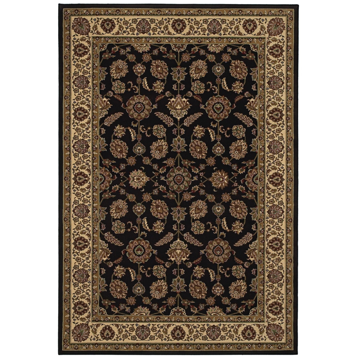 574172 8 ft. Brown & Ivory Oriental Square Traditional Rug