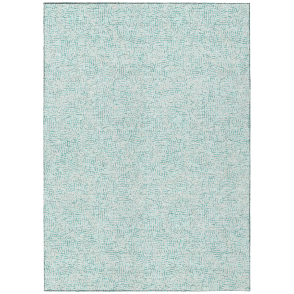 602412 10 x 14 ft. Aqua & Ivory Geometric Washable Indoor & Outdoor Rectangle Area Rug
