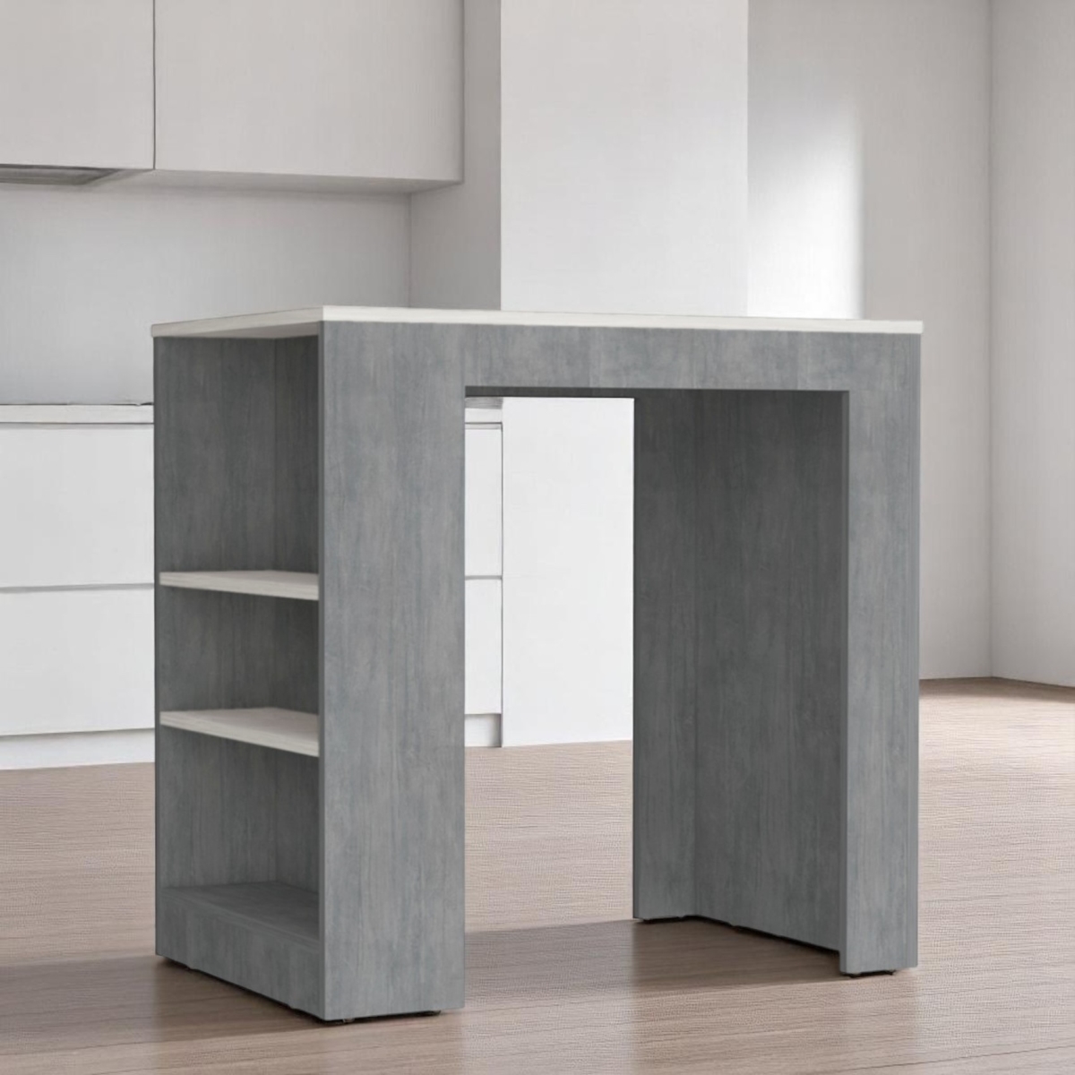 Picture of HomeRoots 546426 36 in. Gray Wood Kitchen Island with Storage