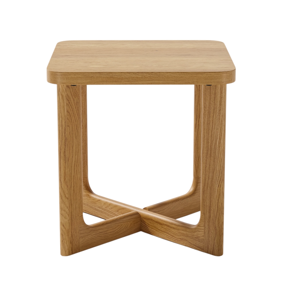 564936 24 in. Natural Solid Wood Square Cross Legs End Table