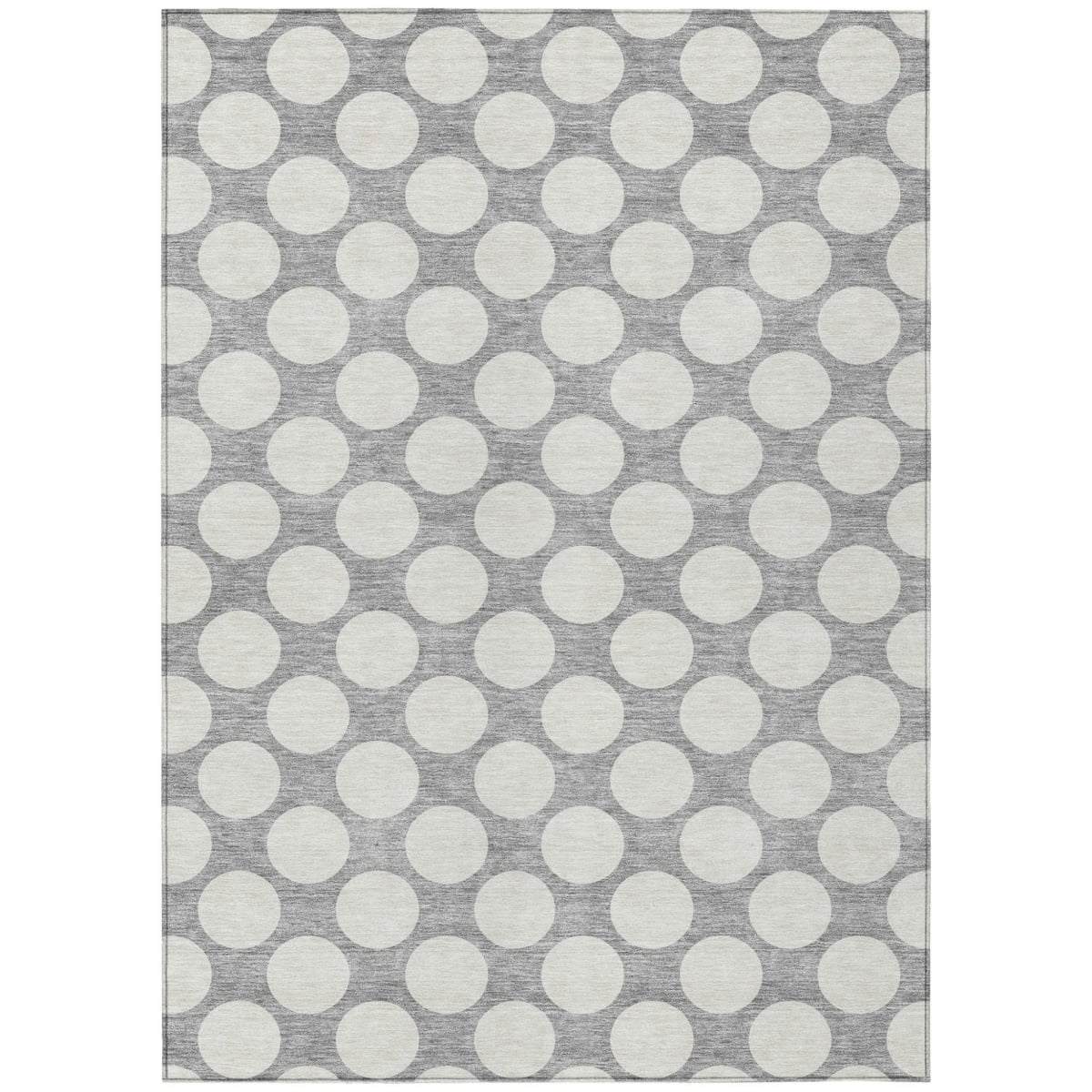 595233 9 x 12 ft. Gray & Silver Polka Dot Washable Indoor & Outdoor Rectangle Area Rug