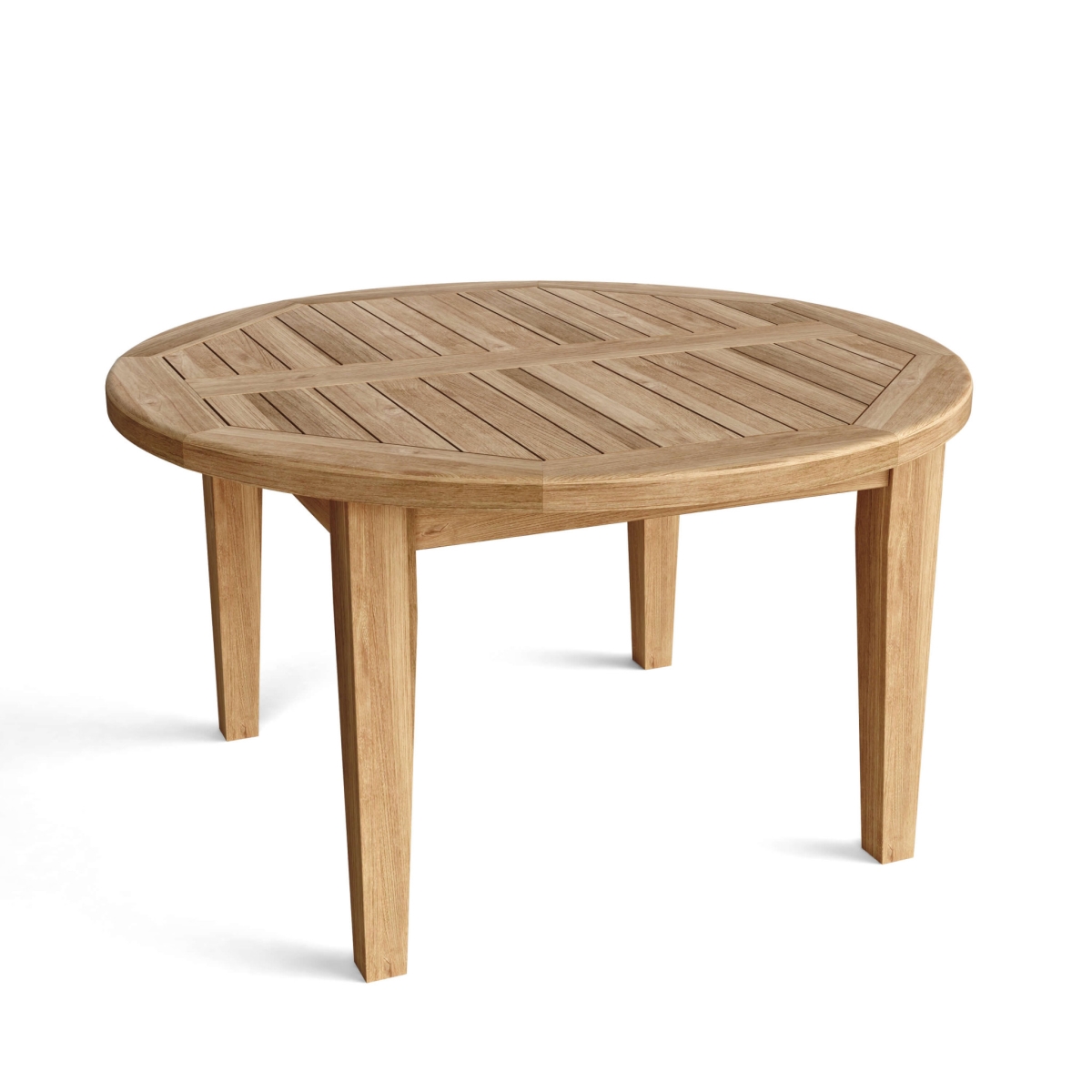 554933 35 in. Natural Rounded Solid Wood Outdoor Coffee Table