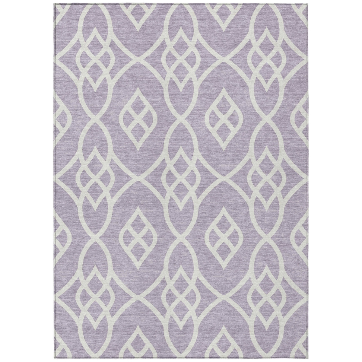 592111 9 x 12 ft. Lavender & Ivory Trellis Washable Indoor & Outdoor Rectangle Area Rug