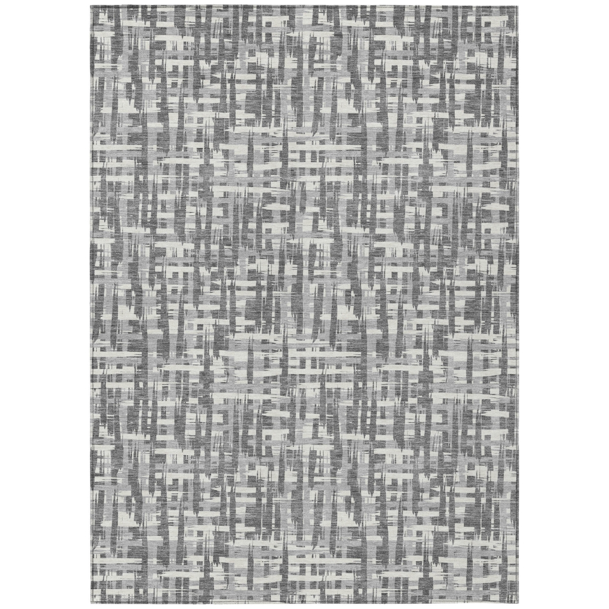 602508 10 x 14 ft. Gray & Charcoal Abstract Washable Indoor & Outdoor Rectangle Area Rug