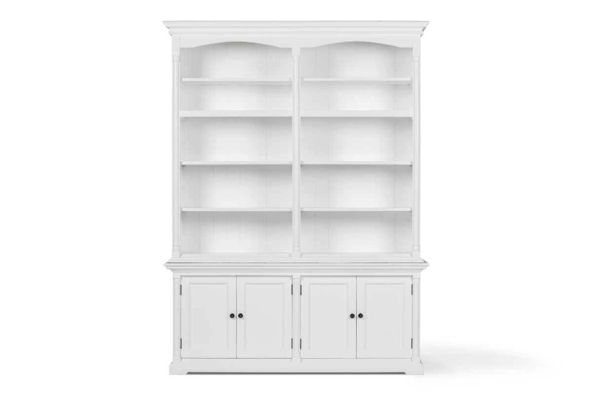 Picture of HomeRoots 546596 65 in. White Solid Wood Frame Dining Hutch with Fourteen Shelves