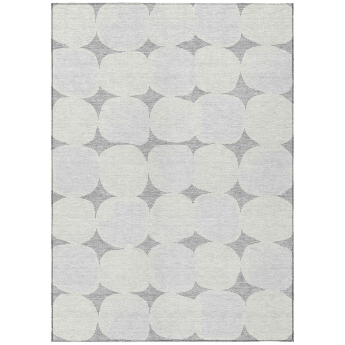 591027 3 x 5 ft. Gray & Beige Abstract Washable Indoor & Outdoor Rectangle Area Rug