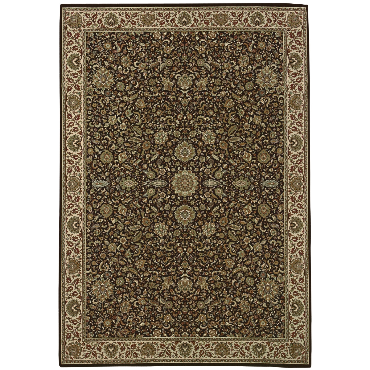 574312 5 x 8 ft. Brown & Ivory Oriental Rectangle Traditional Area Rug