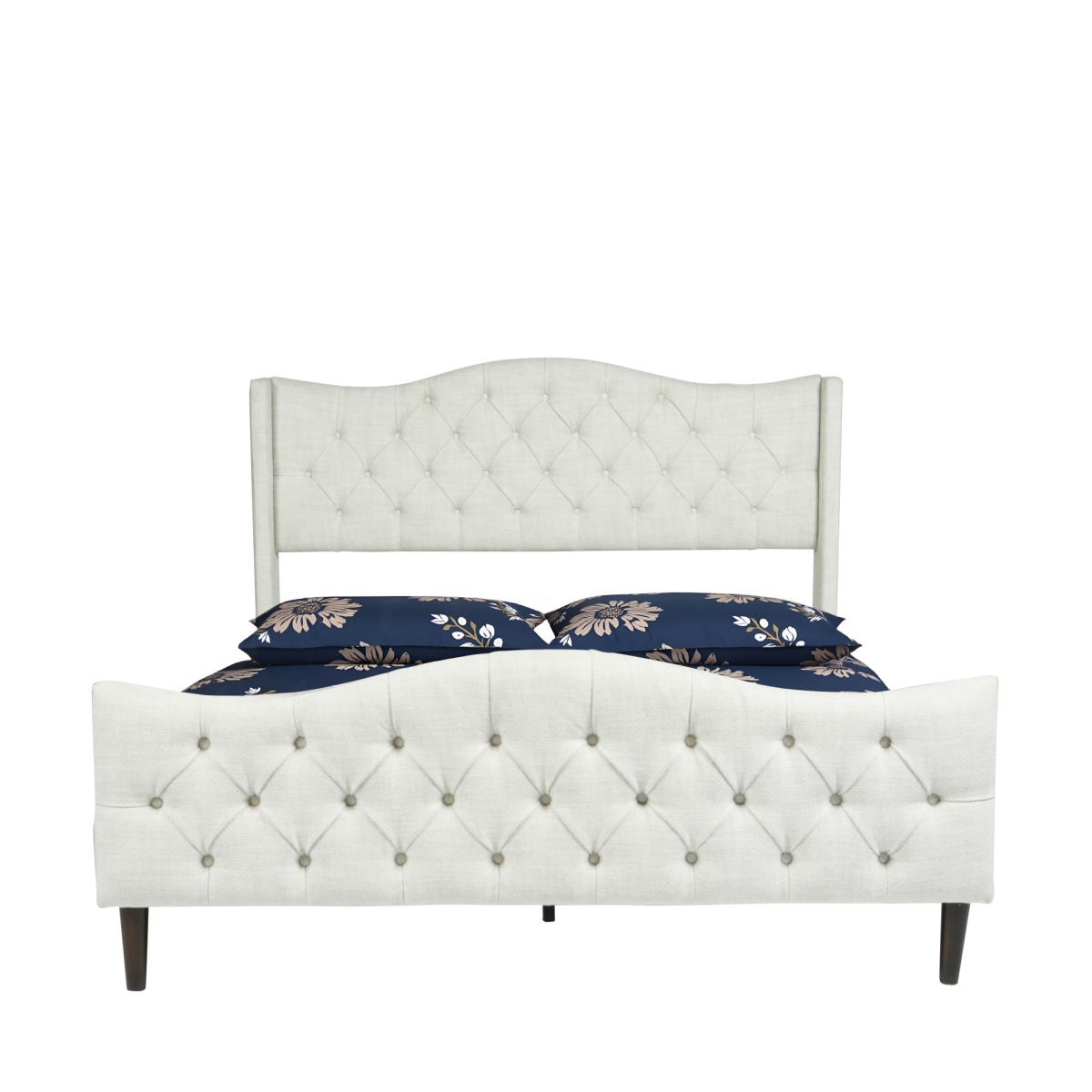 Picture of HomeRoots 568241 Beige Tufted Upholstery King Size Bed Frame