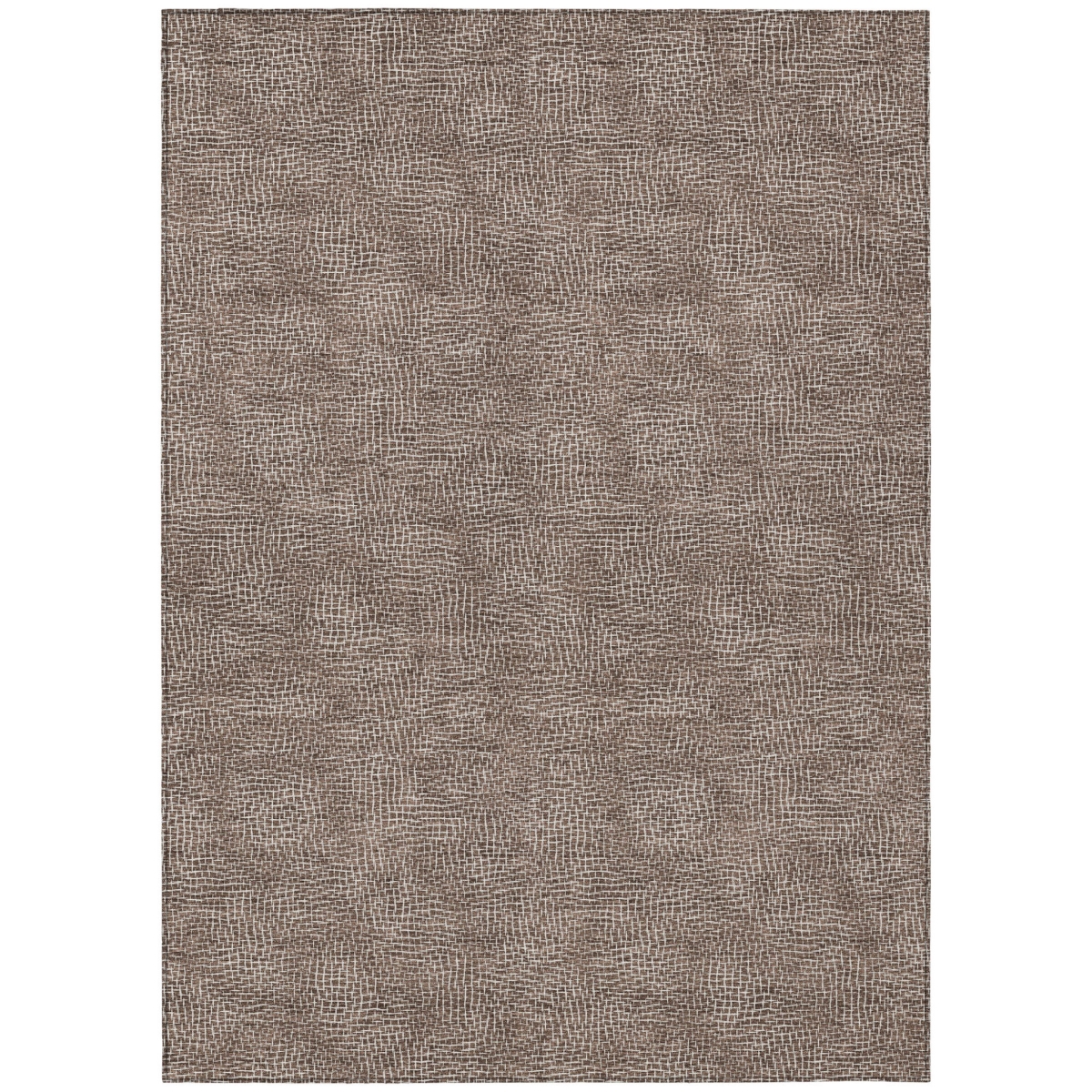 602347 3 x 5 ft. Brown & Ivory Geometric Washable Indoor & Outdoor Rectangle Area Rug