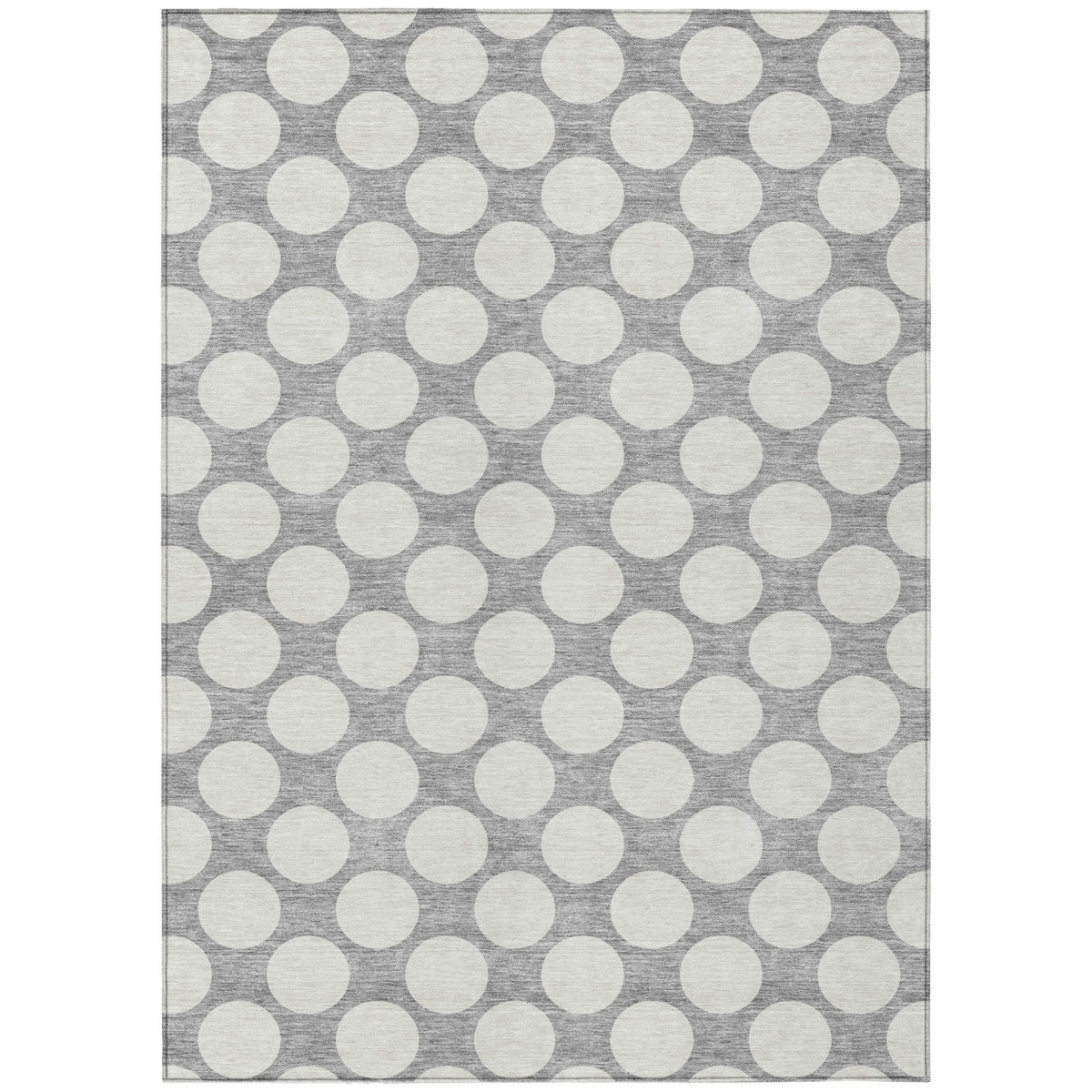 595230 5 x 8 ft. Gray & Silver Polka Dot Washable Indoor & Outdoor Rectangle Area Rug
