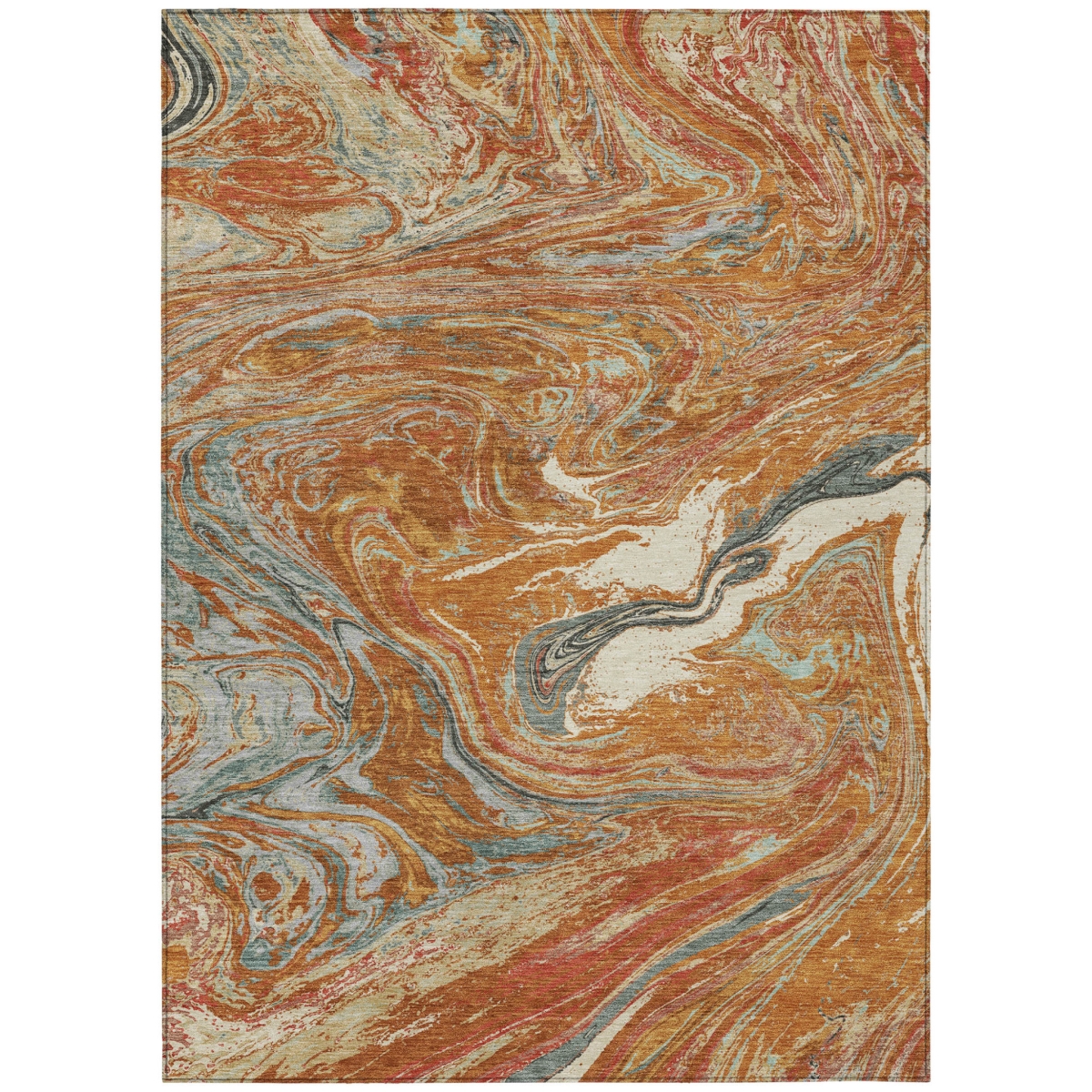 602665 3 x 5 ft. Brown, Beige & Gray Abstract Washable Indoor & Outdoor Rectangle Area Rug