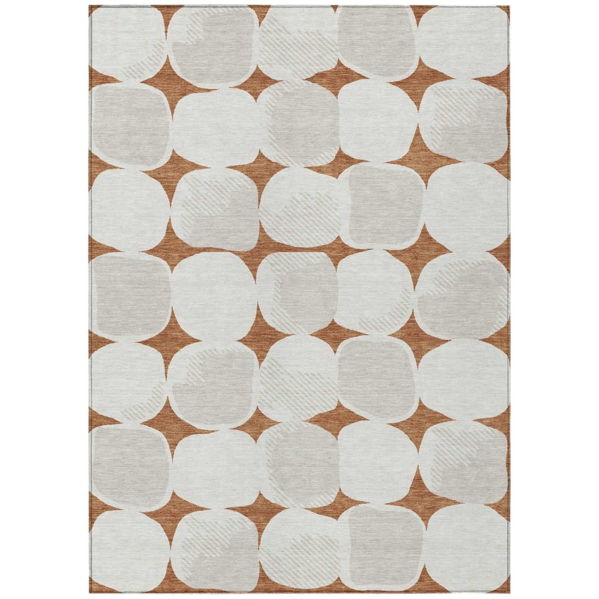 591060 8 x 10 ft. Brown & Ivory Abstract Washable Indoor & Outdoor Rectangle Area Rug