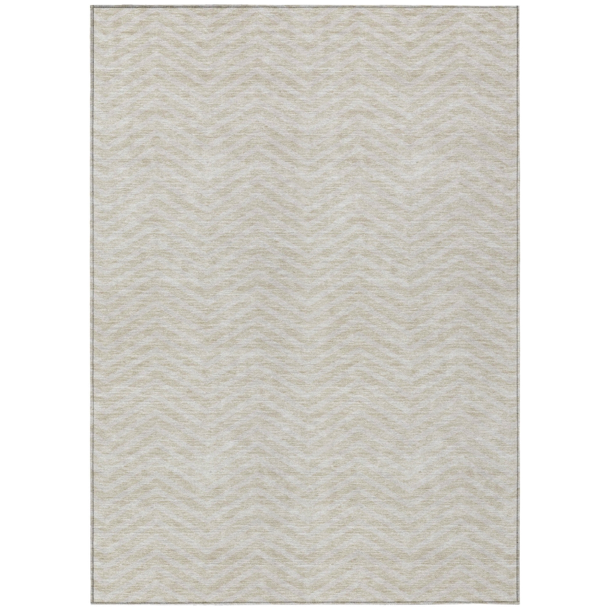 596237 3 x 5 ft. Beige & Gray Chevron Washable Indoor & Outdoor Rectangle Area Rug