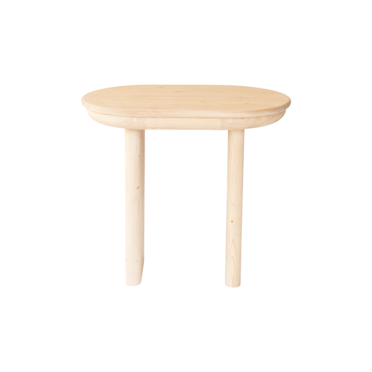 555314 22 in. Natural Solid Wood Oval Sled End Table