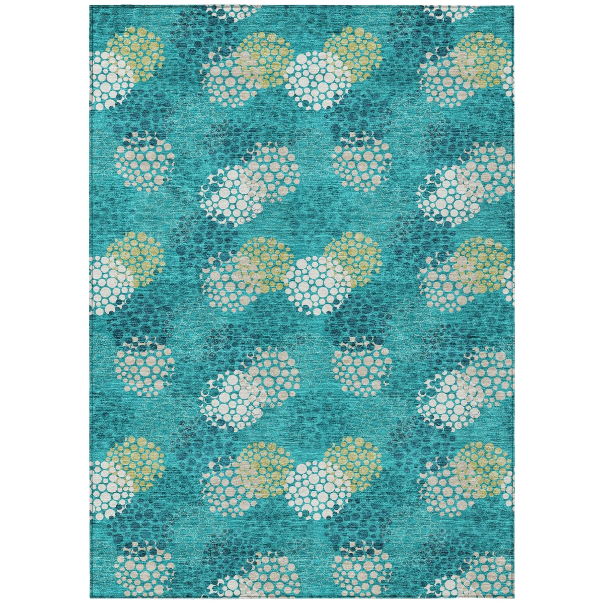 594236 9 x 12 ft. Emerald Gray & Ivory Polka Dot Washable Indoor & Outdoor Rectangle Area Rug