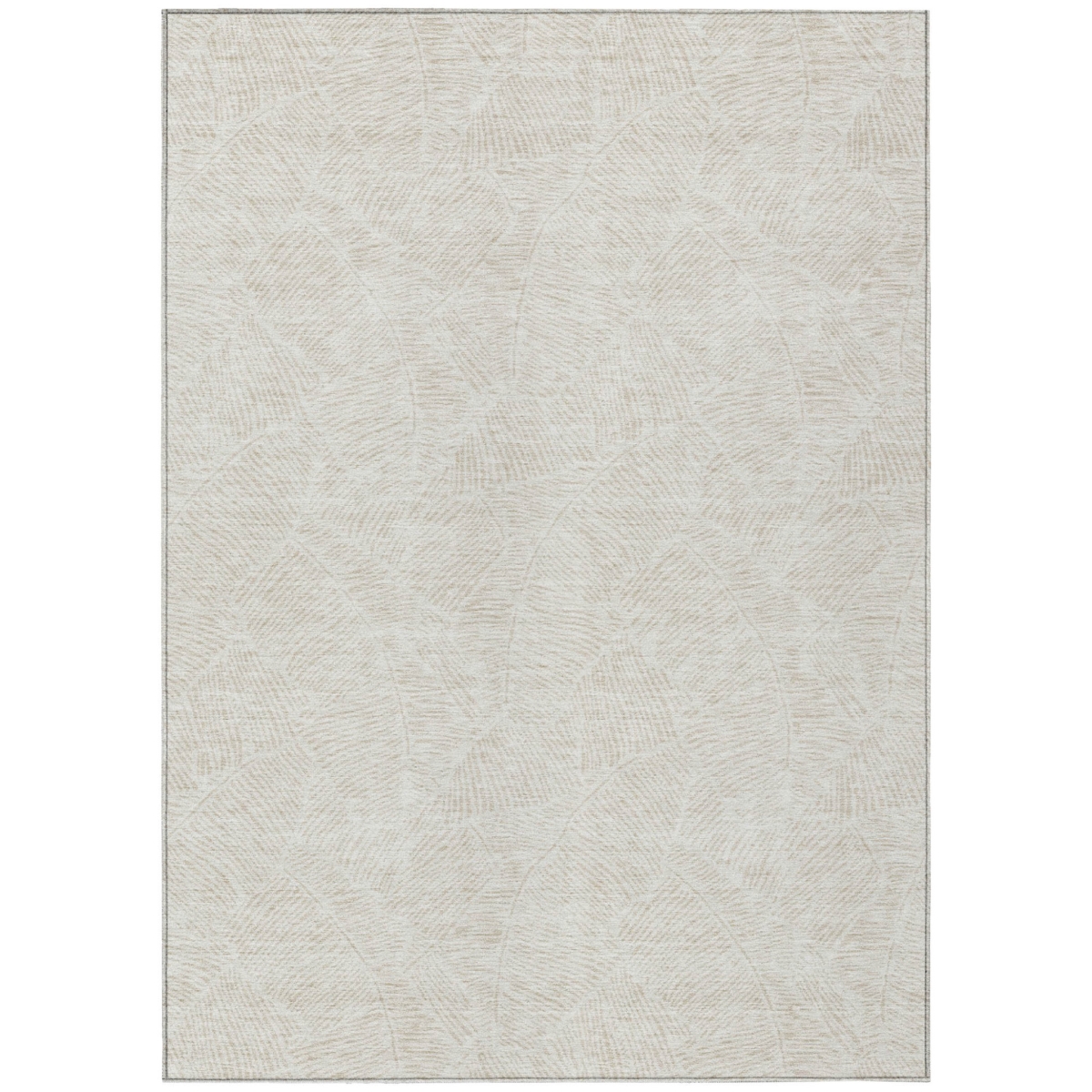 Floral Washable Area Rug - Ivory & Beige - 3 x 5 ft - Stain Resistant